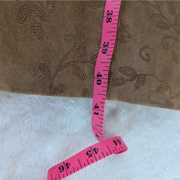 Tyler Boe Suede Patterned Light Brown Coat -Size 12 - New - Picture 6 of 9